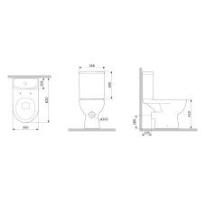 Унитаз-компакт безободковый с сиденьем микролифт Am.Pm Gem C908600SC