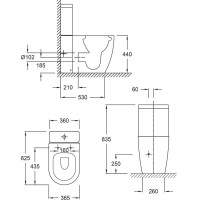 Унитаз-компакт безободковый с сиденьем микролифт Jacob Delafon Soprano UJAK102-0 + ETAK212-0 + E33127-0