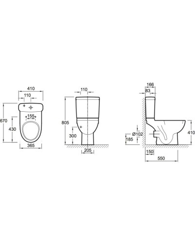 Унитаз-компакт с сиденьем Jacob Delafon Odeon Up 4956CK-00 + E4740-00 + 8407K-00