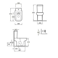 Унитаз-компакт с сиденьем Jacob Delafon Replay 4973K-00 + E4831-00 + 4964K-00