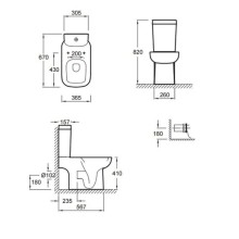 Унитаз-компакт с сиденьем Jacob Delafon Replay 4973K-00 + E4831-00 + 4964K-00