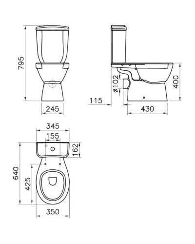 Унитаз-компакт безободковый с сиденьем микролифт Jacob Delafon July E24541RU-0 +  017503