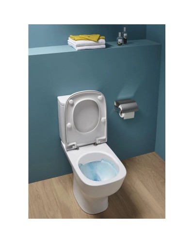 Унитаз-компакт безободковый с сиденьем микролифт Jacob Delafon Struktura UJAJ102-WTE + ETAG212-WTE + E70024-WTE