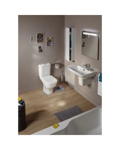 Унитаз-компакт безободковый с сиденьем микролифт Jacob Delafon Struktura UJAJ102-WTE + ETAG212-WTE + E70024-WTE