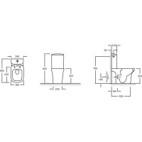 Унитаз-компакт безободковый с сиденьем микролифт Jacob Delafon Vox UJN102-00 + ETM212-00 + E20142-00