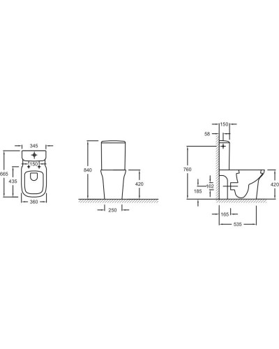 Унитаз-компакт безободковый с сиденьем микролифт Jacob Delafon Vox UJN102-00 + ETM212-00 + E20142-00