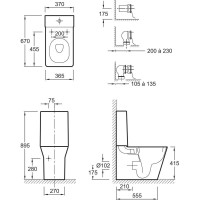 Унитаз-компакт с сиденьем микролифт Jacob Delafon Reve 5033K-00 + E4809-00