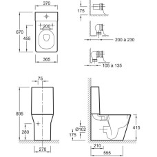 Унитаз-компакт с сиденьем микролифт Jacob Delafon Reve 5033K-00 + E4809-00