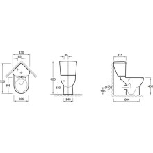 Унитаз-компакт с сиденьем Jacob Delafon Odeon Up 18557К-00 + E4741-00 + E70009-00