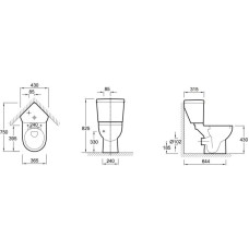 Унитаз-компакт с сиденьем Jacob Delafon Odeon Up 18557К-00 + E4741-00 + E70009-00
