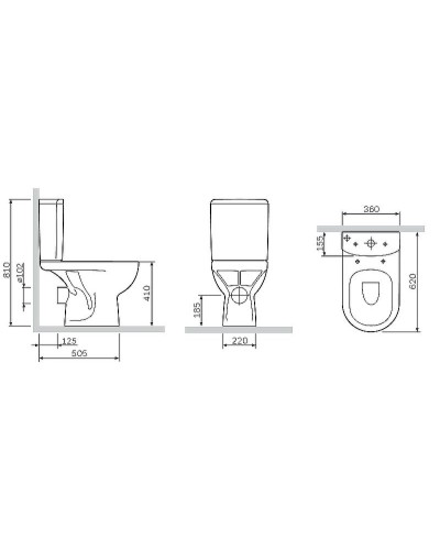 Унитаз компакт AM.PM Gem C908607SC с бачком и сиденьем Микролифт