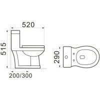 Унитаз-компакт с сиденьем микролифт SantiLine SL-5015