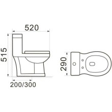Унитаз-компакт с сиденьем микролифт SantiLine SL-5015