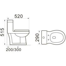 Унитаз-компакт с сиденьем микролифт SantiLine SL-5015