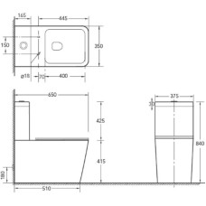 Унитаз-компакт безободковый с сиденьем микролифт SantiLine SL-5017MB