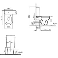 Унитаз-компакт с сиденьем стандарт и с механизмом смыва Geberit Vitra Zentrum 9012B003-7201
