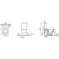 Унитаз-компакт с сиденьем стандарт  и с механизмом смыва Geberit Vitra Zentrum 9012B003-7203