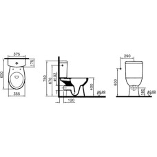 Унитаз-компакт с сиденьем микролифт VitrA S10 SmoothFlush 9864B003-7201