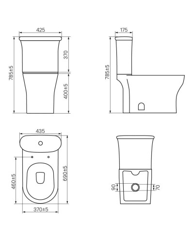 Унитаз-компакт с сиденьем микролифт IDDIS Sena SEN2DSEi24
