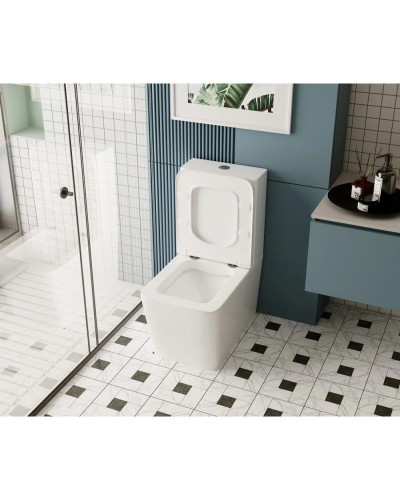 Унитаз-компакт безободковый с сиденьем микролифт Abber Rechteck AC1210