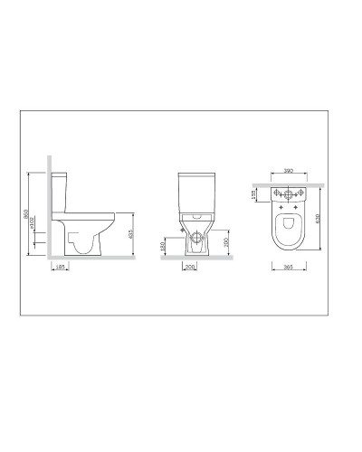 Унитаз компакт AM.PM Spirit V2.0 C708600WH с бачком без сиденья