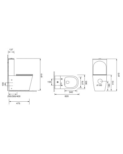 Унитаз-компакт безободковый с сиденьем микролифт Grossman GR-4480GMS
