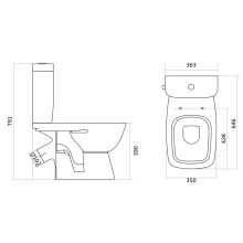 Унитаз-компакт с сиденьем микролифт Santek Нео Лайт 1.WH30.2.409