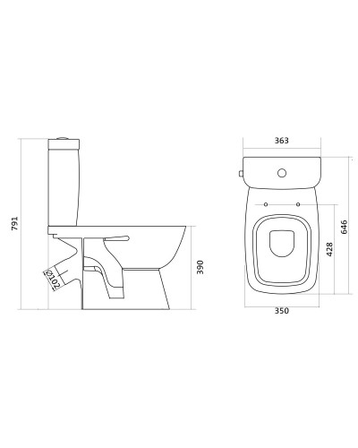Унитаз-компакт с сиденьем микролифт Santek Нео Лайт 1.WH30.2.409