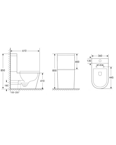 Унитаз-компакт безободковый с сиденьем микролифт Abber Bequem AC1112TMW
