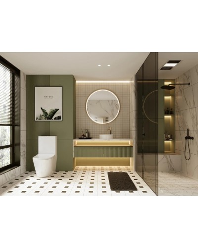 Унитаз-компакт безободковый с сиденьем микролифт Abber Bequem AC1112TMW