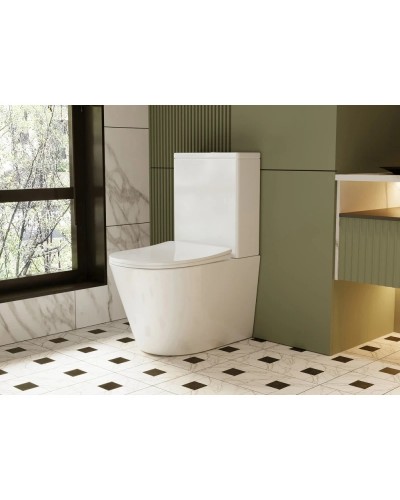 Унитаз-компакт безободковый с сиденьем микролифт Abber Bequem AC1112TMW
