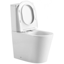 Унитаз-компакт безободковый с сиденьем микролифт Abber Bequem AC1112TMW