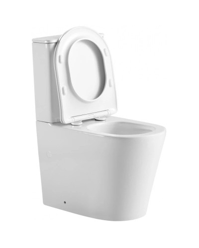 Унитаз-компакт безободковый с сиденьем микролифт Abber Bequem AC1112TMW