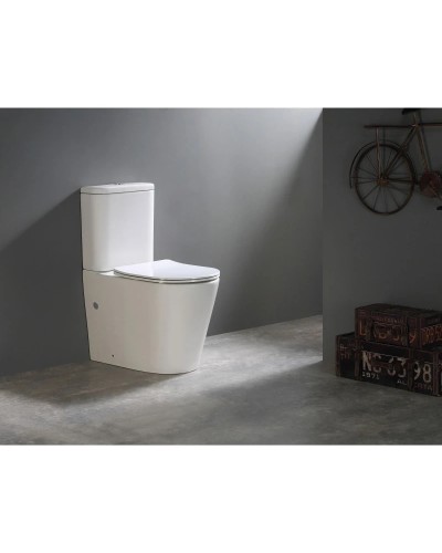 Унитаз-компакт безободковый с сиденьем микролифт SantiLine SL-5026