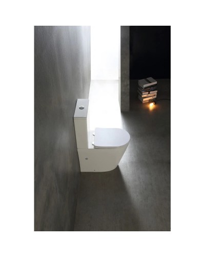 Унитаз-компакт безободковый с сиденьем микролифт SantiLine SL-5026