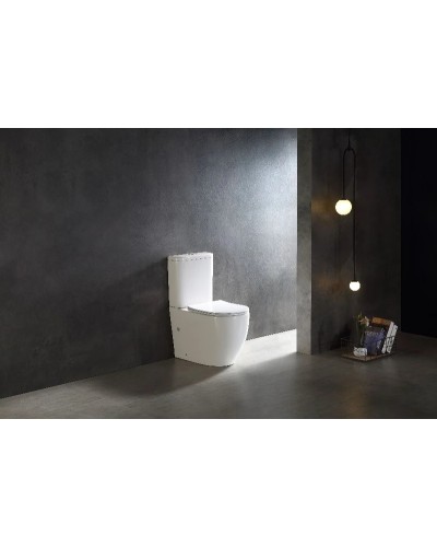 Унитаз-компакт безободковый с сиденьем микролифт SantiLine SL-5026