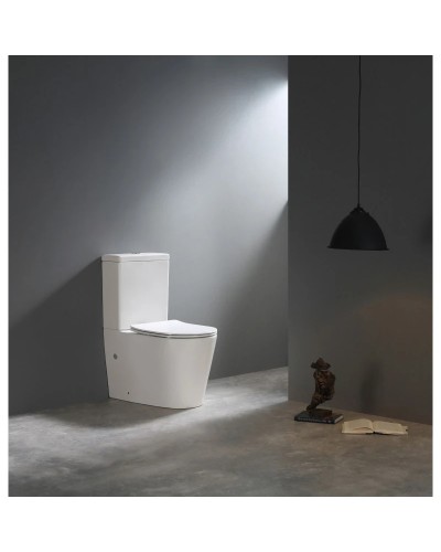 Унитаз-компакт безободковый с сиденьем микролифт SantiLine SL-5026