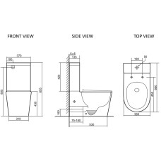 Унитаз-компакт безободковый с сиденьем микролифт SantiLine SL-5026MB