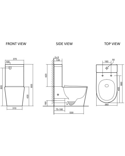 Унитаз-компакт безободковый с сиденьем микролифт SantiLine SL-5026MB