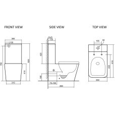 Унитаз-компакт безободковый с сиденьем микролифт SantiLine SL-5028MB