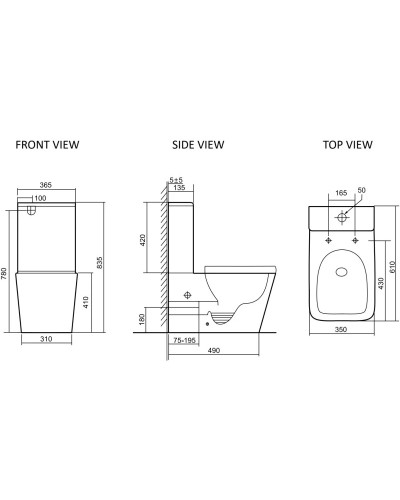 Унитаз-компакт безободковый с сиденьем микролифт SantiLine SL-5028MB