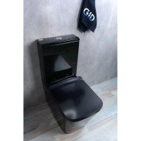 Унитаз-компакт безободковый с сиденьем микролифт GID Tr2170BL