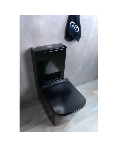 Унитаз-компакт безободковый с сиденьем микролифт GID Tr2170BL