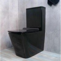 Унитаз-компакт безободковый с сиденьем микролифт GID Tr2170BL