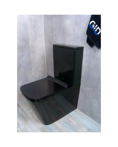 Унитаз-компакт безободковый с сиденьем микролифт GID Tr2170BL