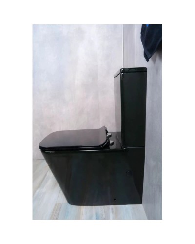 Унитаз-компакт безободковый с сиденьем микролифт GID Tr2170BL