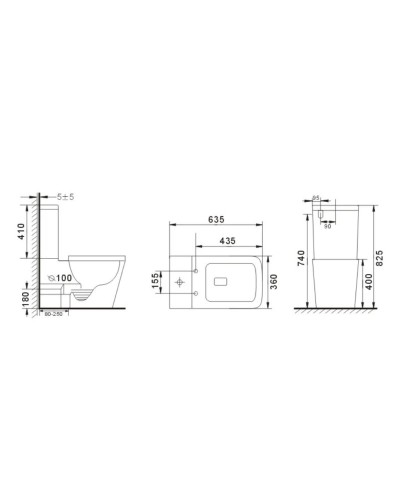 Унитаз-компакт безободковый с сиденьем микролифт GID Tr2170BM