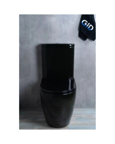 Унитаз-компакт безободковый с сиденьем микролифт GID Tr2177BL