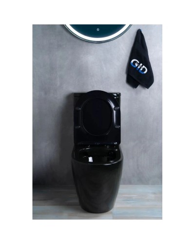 Унитаз-компакт безободковый с сиденьем микролифт GID Tr2177BL