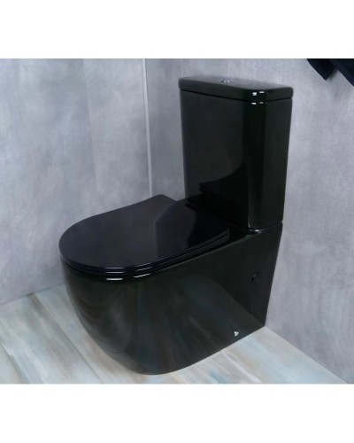 Унитаз-компакт безободковый с сиденьем микролифт GID Tr2177BL